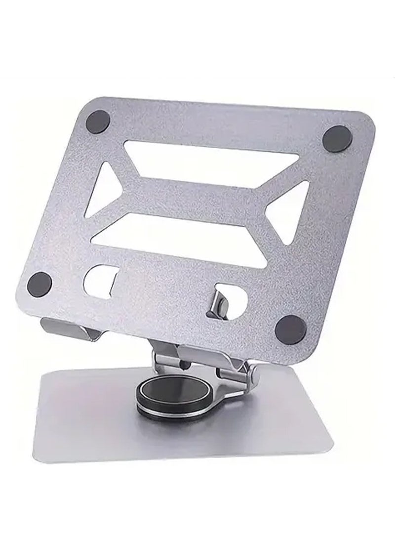 High-quality metal iPad tablet holder with stable base and adjustable design - 360-degree rotation and flexible height - Durable material supports mobile and iPad tablet for a comfortable and safe user experience in the office or home - Image 1