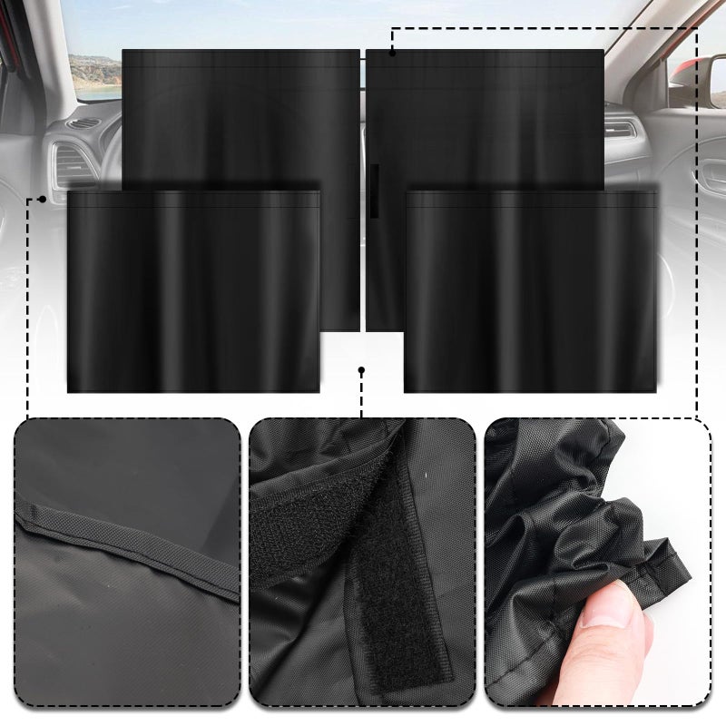 YGDMD 3PCS Extra Large Car Window Shades Kit,Thickened Vinyl Coated Car Window Covers for Privacy and Maintaining Cool Auto Interior Temperature,Universal Cars Curtains for Windows (Extra Large) - Image 3