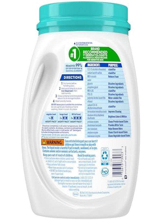 All Mighty Pacs Laundry Detergent Free Clear Odor Relief, Tub, 56 Count - Image 2