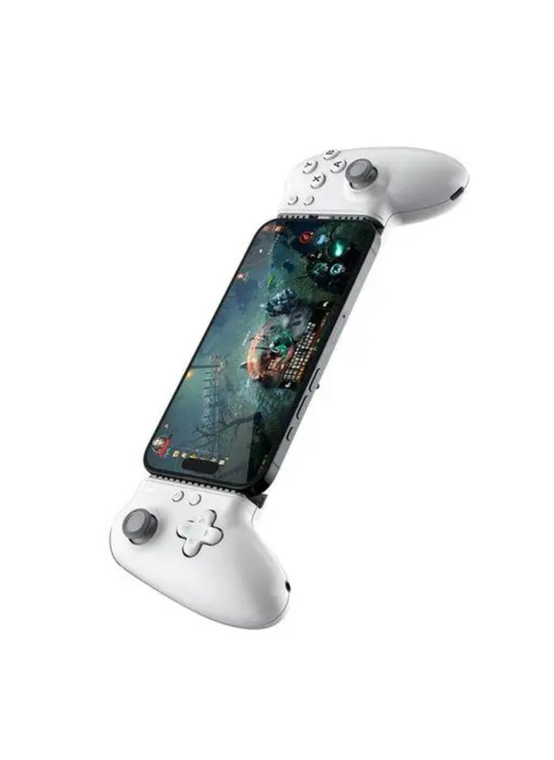 porodo Gaming Multi-Platform Game Controller, Bluetooth & Wired Connection, Supported Devices of Up to 176mm in Width, 1000Hz High Polling Rate, Ergonomic Grip - White  - Image 3