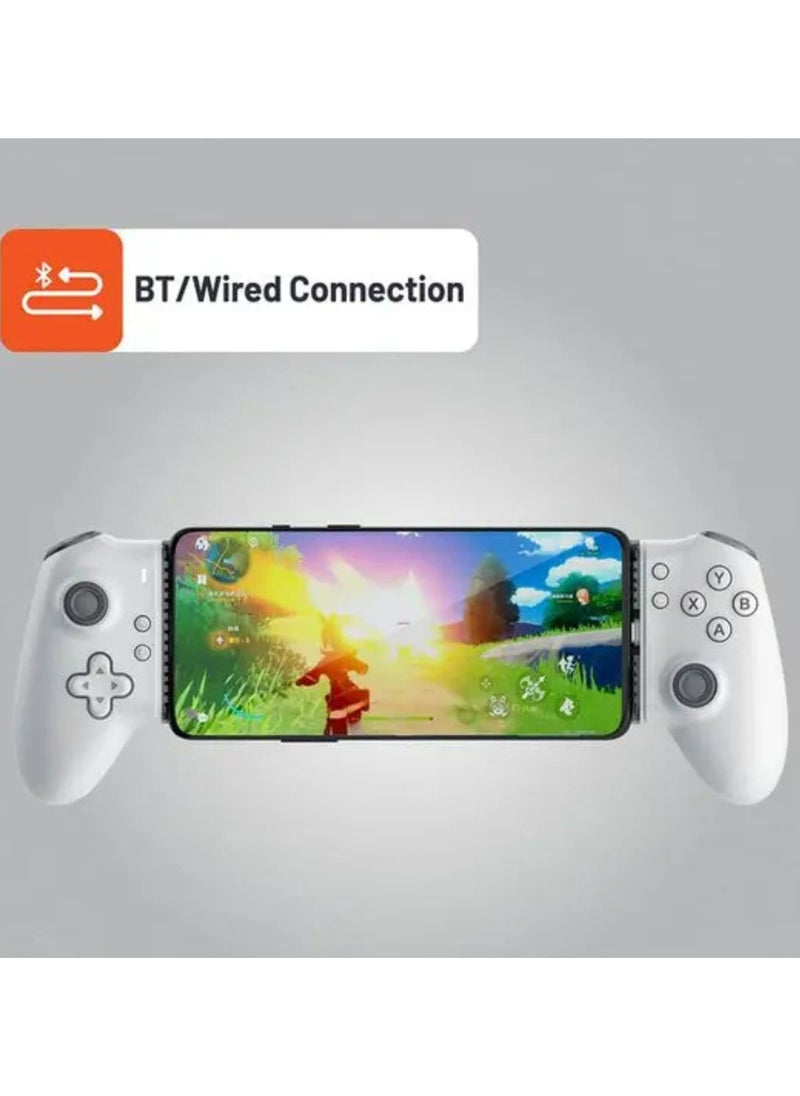 porodo Gaming Multi-Platform Game Controller, Bluetooth & Wired Connection, Supported Devices of Up to 176mm in Width, 1000Hz High Polling Rate, Ergonomic Grip - White  - Image 5