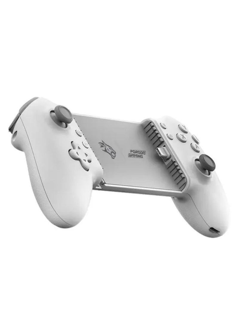 porodo Gaming Multi-Platform Game Controller, Bluetooth & Wired Connection, Supported Devices of Up to 176mm in Width, 1000Hz High Polling Rate, Ergonomic Grip - White  - Image 1