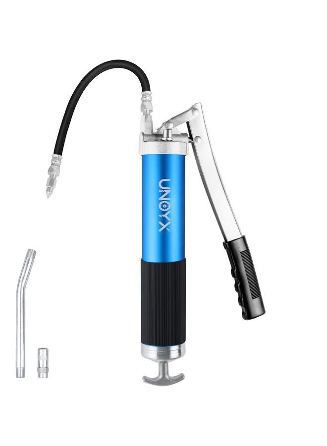 UNOYX Grease Gun, 8000 PSI Heavy Duty Grease Gun, Ultra-Light Aluminum Grease Gun with Hose, Standard Coupler and Needle Nose Adapter, 14oz Load for Car Trucks Tractors Marine Bearings - Image 1