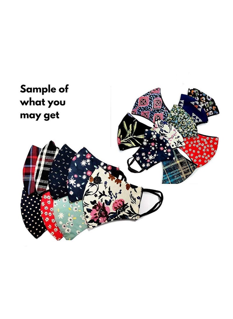 VETERAN Veteran Cotton Face mask Combo of 3 Fashion Flowers Cloth Face Mask Adjustable Washable Reuseable Stylish Cotton Face Masks for Unisex Women Men  - Image 3