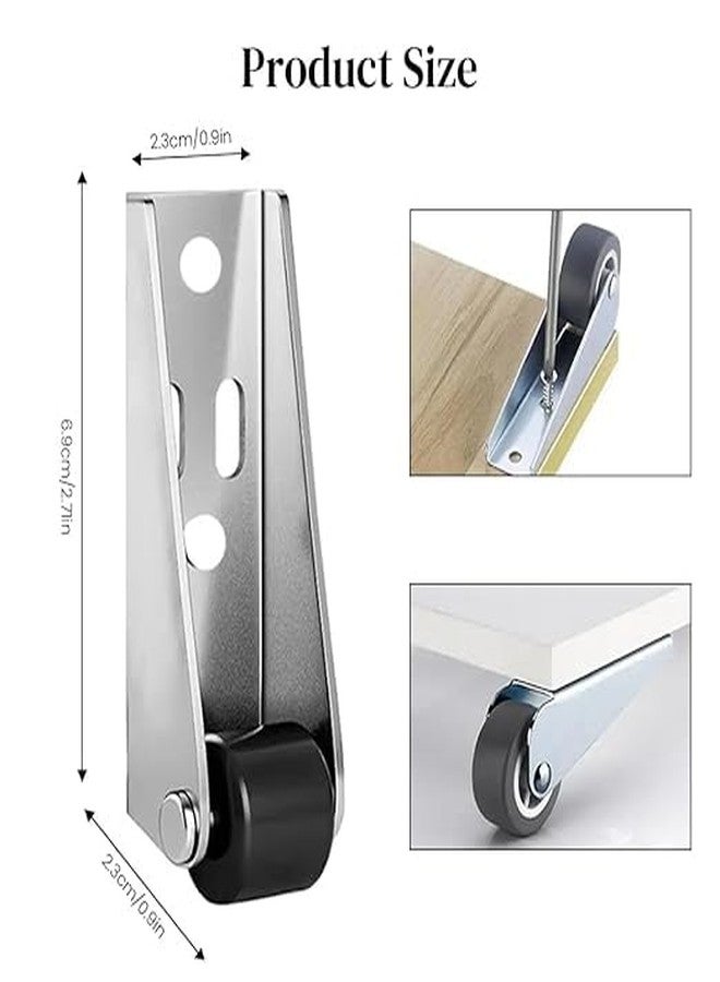 YAVRIXZ 4Pcs Caster Wheels with 360° Smooth Mobility, Heavy Duty Side Mount Caster Wheels Wooden Door Drooping Support Wheel Sinking Door Bottom Pulley Directional Wheel (2.68 inches) - Image 2