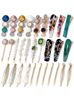 cridoz 30 Pcs Acrylic Resin Barrettes Cridoz Barrettes And Pearl Hair Clips For Women Banges Hair Accessories  - Image 2