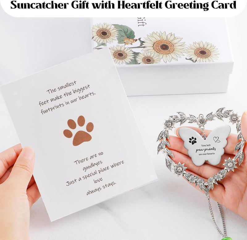 Elivida Pet Memorial Suncatcher, Dog Loss Memorial Gifts, Pet Sympathy Crystal Ornament, Thoughtful Dogs and Cats Remembrance Decorations, Heart-Shaped Design Bereavement Gifts - Image 3