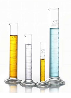 Y&D Glass Erlenmeyer Flask Set - Graduated Borosilicate Glassware Volumetric Narrow Neck Scientific Chemistry Home School Science Experiments 3 Sizes 100 250 500ml  - Image 1
