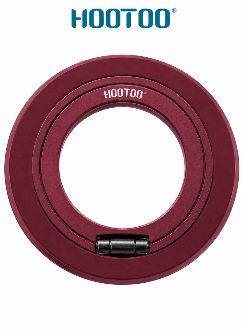 HooToo MagSafe magnetic phone grip with stand. powerful magnetic phone holder with 360 degree rotation. magnetic phone grip supports MagSafe and wireless charging. mobile holder Compatible with iPhones, Samsung, Huawei, and many other devices. Dark Cherry - Image 1