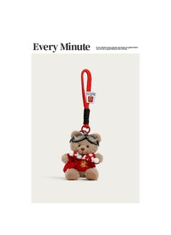 Year Red Sugar Gourd Bear Bag Pendant Cute Plush Doll For Girlfriend Gift Hanging Doll-Specifications:Red Hair Sweater Backpack Set-little Brown Bear