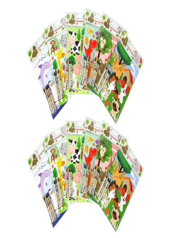 TINYMILLS Animal Friends Coloring Books for Kids with 12 Coloring Books and 48 Crayons Goody Bag Filler Assorted Animals Party Favors Classroom Rewards - Image 3