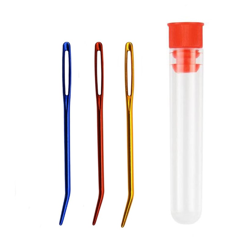 SKINPLUS 3Pcs Large Eye Needle Threader,Yarn Darning Tapestry Needle,Knitting Needles Set for Crochet Darning Beading Quilting Weaving Crafts - Image 1