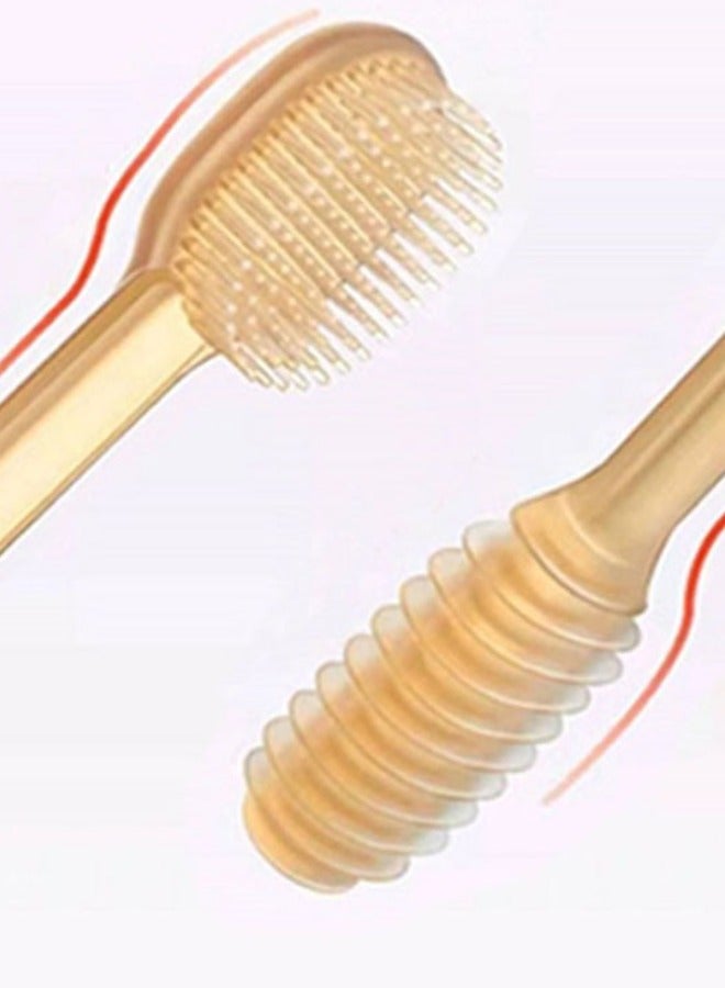 5Pcs Baby Toothbrush Set Baby Soft Bristle Toothbrush + Silicone Tongue Cleaner + Finger Toothbrush+Baby Training Toothbrush + Dust Cover, 0-3 Years Infant Toddler Oral Care Toothbrush Training Teeth Brushes with Dust Cover BPA Free - Image 5