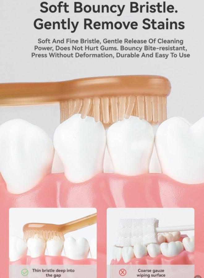 5Pcs Baby Toothbrush Set Baby Soft Bristle Toothbrush + Silicone Tongue Cleaner + Finger Toothbrush+Baby Training Toothbrush + Dust Cover, 0-3 Years Infant Toddler Oral Care Toothbrush Training Teeth Brushes with Dust Cover BPA Free - Image 3