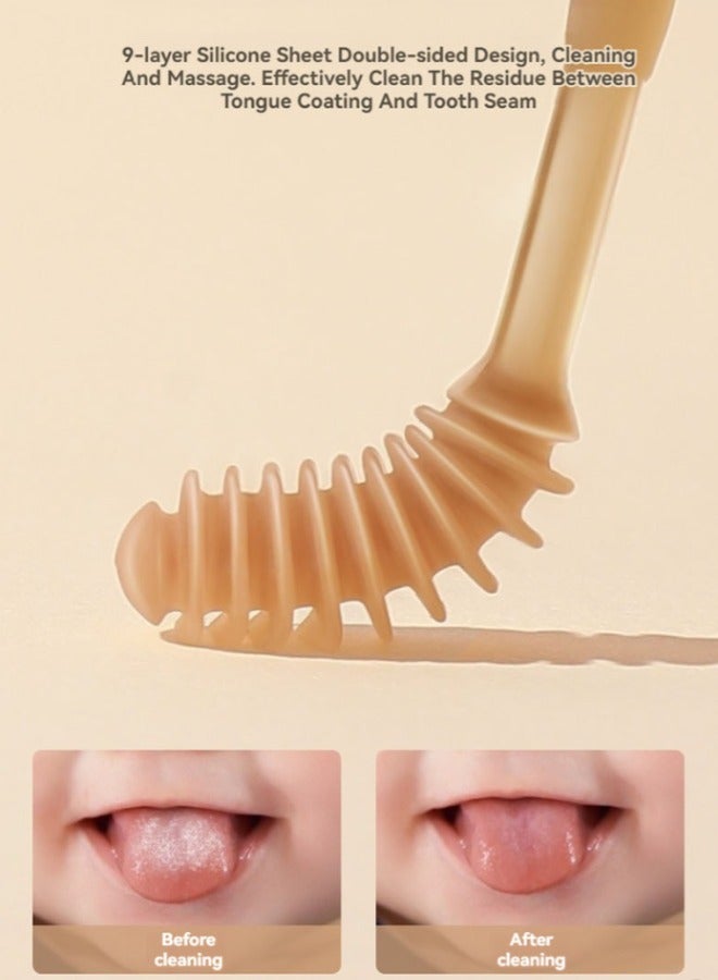 5Pcs Baby Toothbrush Set Baby Soft Bristle Toothbrush + Silicone Tongue Cleaner + Finger Toothbrush+Baby Training Toothbrush + Dust Cover, 0-3 Years Infant Toddler Oral Care Toothbrush Training Teeth Brushes with Dust Cover BPA Free - Image 2