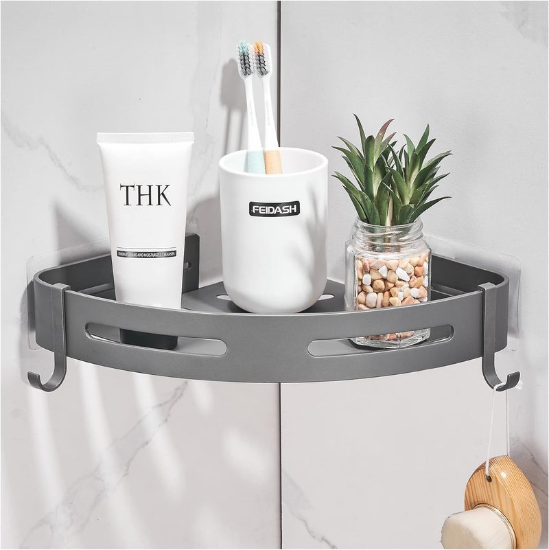 ESTAMINE Corner Shower Shelf No Drilling Bathroom Corner Shelves Shower Caddies Adhesive Bath Corner Shelf Wall Mounted Bathroom Shower Caddy Organizer for Kitchen (PACK OF 1) - Image 1