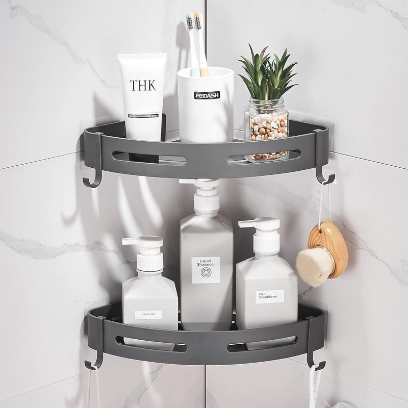 ESTAMINE Corner Shower Shelf No Drilling Bathroom Corner Shelves Shower Caddies Adhesive Bath Corner Shelf Wall Mounted Bathroom Shower Caddy Organizer for Kitchen (PACK OF 1) - Image 2