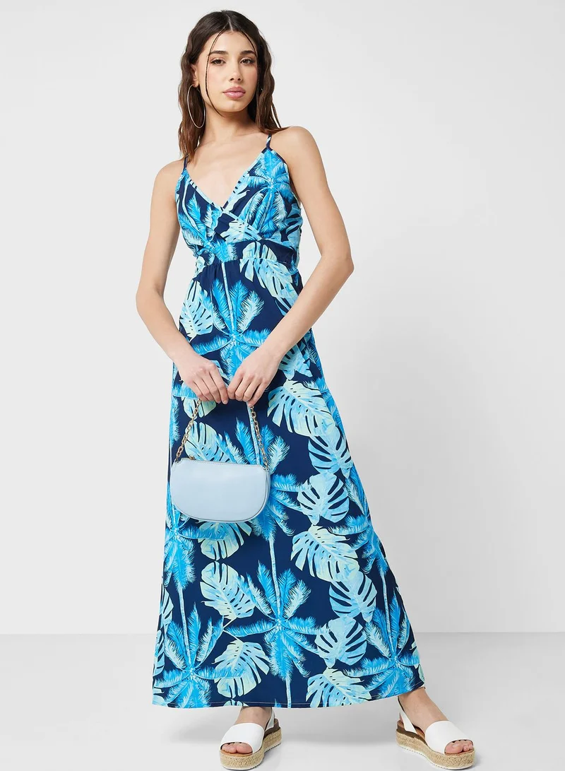 Ginger Tropical Print Maxi Dress