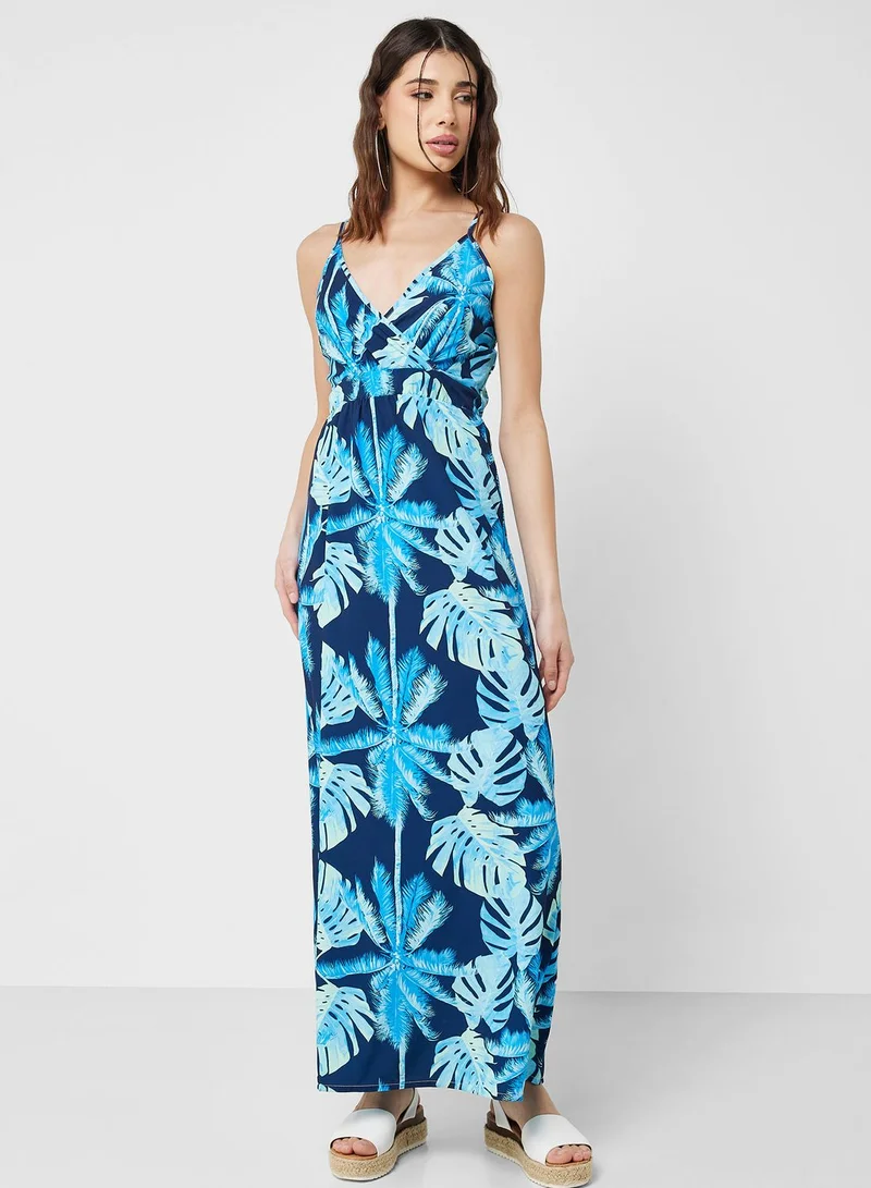 Ginger Tropical Print Maxi Dress
