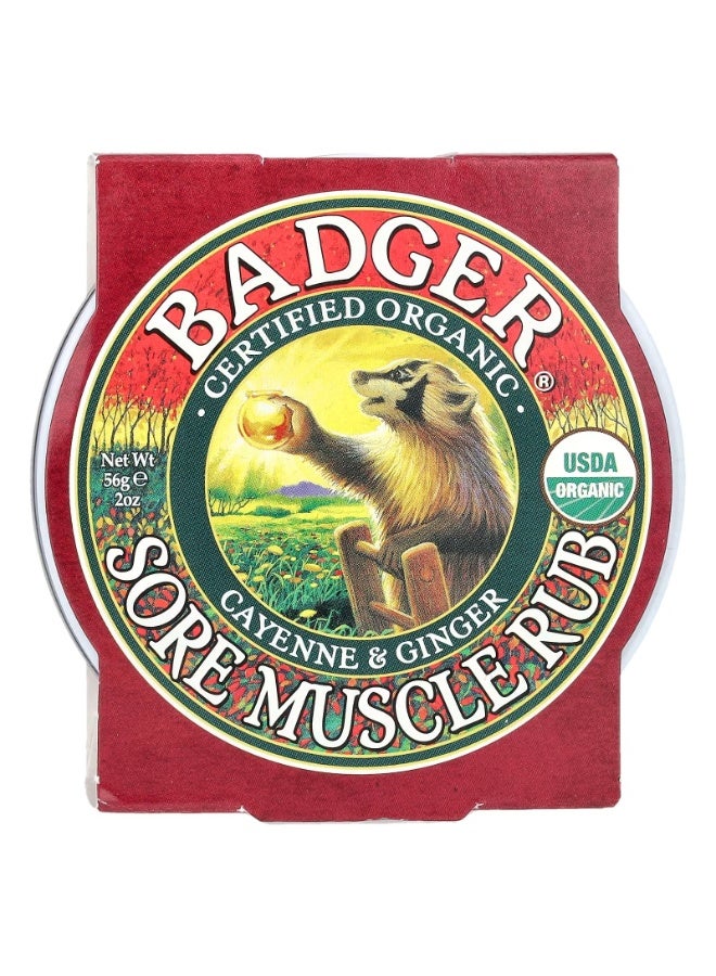 Badger, Organic Sore Muscle Rub, Cayenne & Ginger, 2 oz (56 g) - Image 1