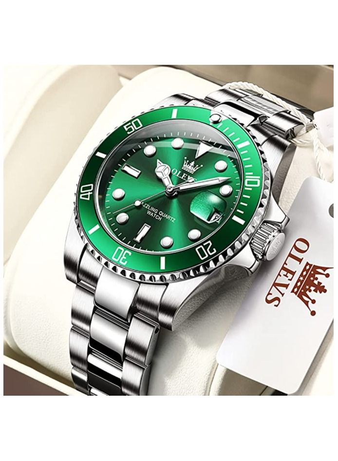 OLEVS Mens Stainless Steel Business Watches with Date Quartz Analog Waterproof Luminous Multifunction Wristwatch For Men - Image 2