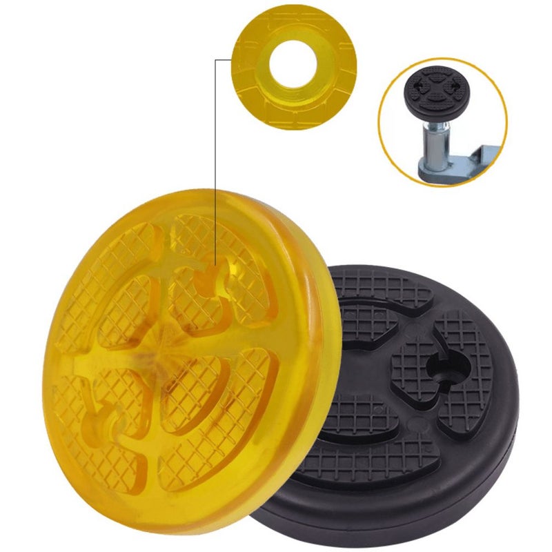 Heavy Duty Transparent Yellow Rubber Pads Prevent Slipping Car Truck Hoists 2pcs - Image 5