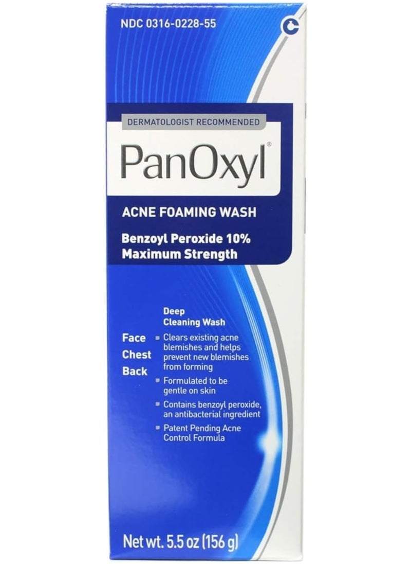 Generic - Panoxyl Benzoyl Peroxide 10% Acne Foaming Wash, Maximum Strength Antimicrobial, 5.5 oz. - Image 1