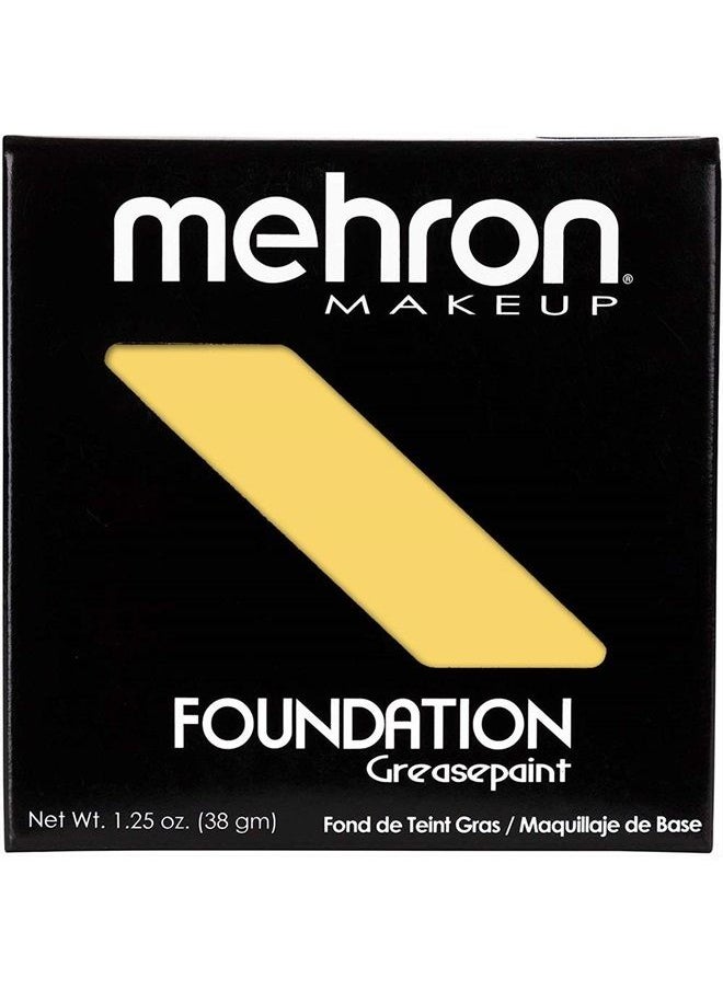 mehron - Makeup Foundation Greasepaint | Stage, Face Paint, Body Paint, Halloween Makeup 1.25 oz (38 g) (YELLOW) - Image 1