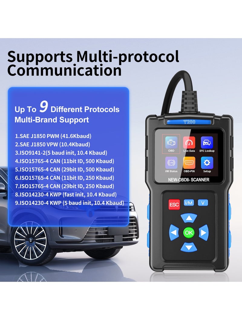 ماسح ضوئي OBDII - قارئ رموز السيارات الاحترافي لتشخيص ضوء فحص المحرك في سيارات OBDII ， أداة تشخيص ماسح ضوئي عالمي لرموز السيارات - Image 3