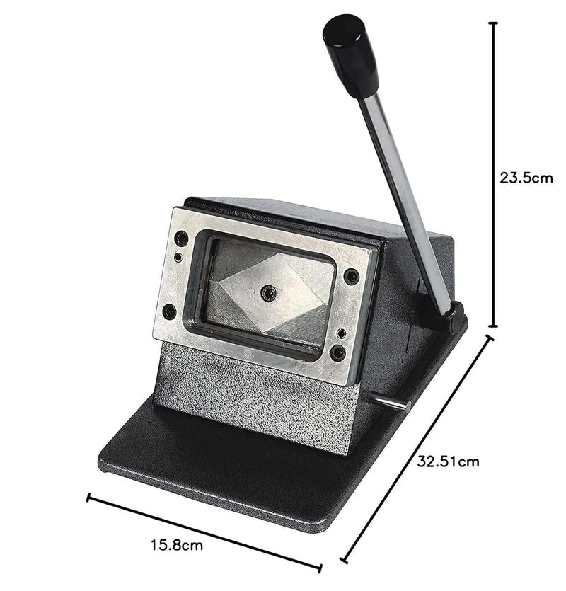 Dotpot Heavy Duty PVC ID Card Die Cutter Full Metal Body Round Corner (Brown) - Image 3