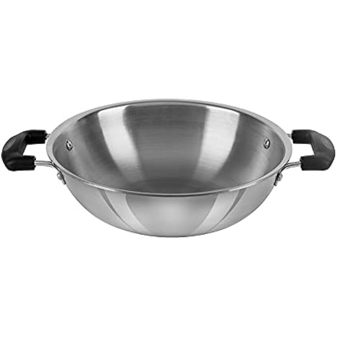Insiya Platinum Cookware Triply Stainless Steel Kadai 24Cm 25 Liters Silver - Image 1