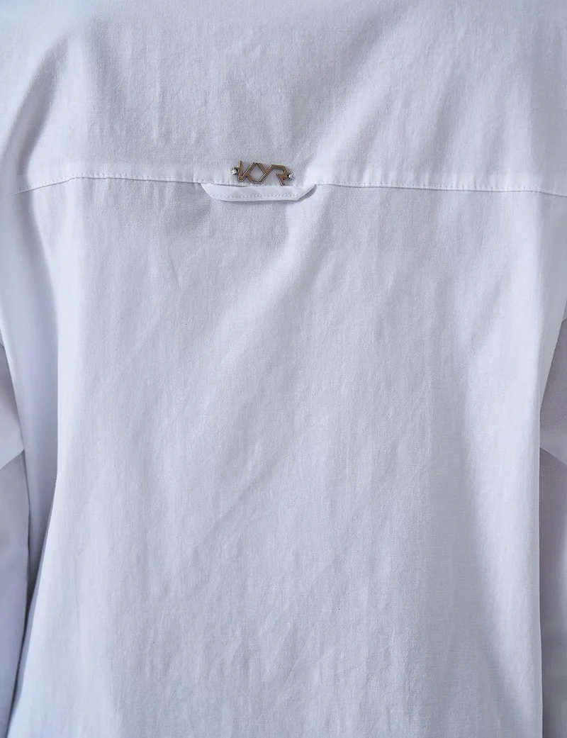 Kayra Glitter Detailed Poplin Tunic Optical White