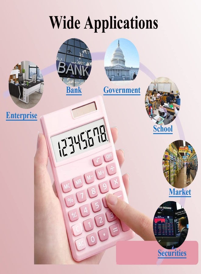 Seaciyan Basic Calculator, Desktop Cute Pocket Size Mini Calculators for School, Office, Home (Pink) - Image 4
