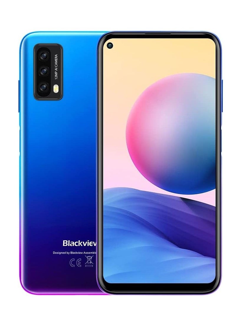 Blackview A90 Android 11 Smartphone, Helio P60 Octa-core, 4GB RAM, 6.39 Inch In-Cell Display, 12MP+8MP AI Rear Camera, 4280mAh Battery, NFC, 4G LTE Dual SIM Mobile phone-OCEAN BLUE