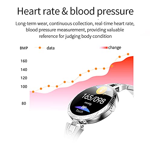 Thafikzi Smartwatch for Women Compatible for Android/iOS Phones. Health and Fitness Tracker with Heart Rate Blood Pressure Bluetooth Remote Photography Female Menstrual Cycle (Gold) - Image 4
