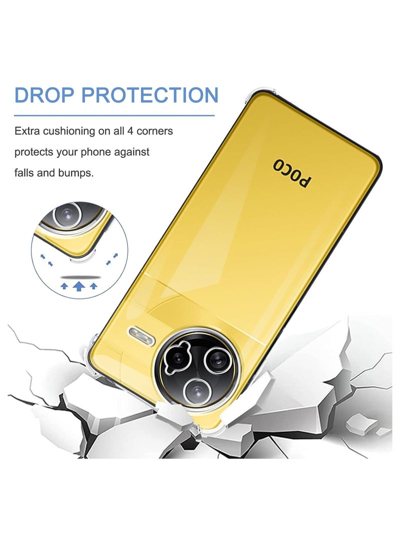 general Xiaomi POCO F7 Ultra Protective Case with 3 Tempered Glass Screen Protectors, Ultra-Thin Soft TPU Corner Bumper Airbag Drop Protection Shockproof and Scratch-Resistant Crystal Phone Case - Image 3