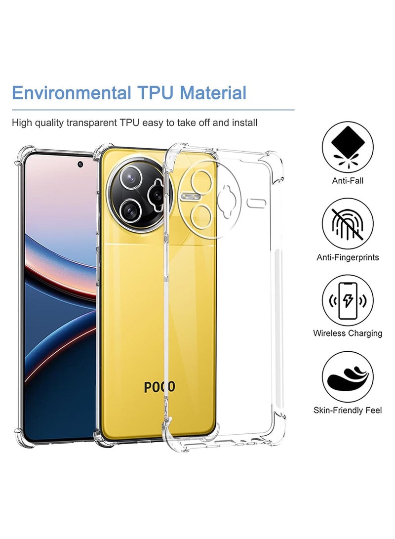 general Xiaomi POCO F7 Ultra Protective Case with 3 Tempered Glass Screen Protectors, Ultra-Thin Soft TPU Corner Bumper Airbag Drop Protection Shockproof and Scratch-Resistant Crystal Phone Case - Image 2