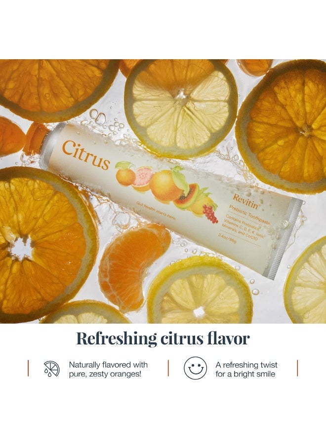 Revitin Toothpaste FluorideFree Prebiotic Citrus Tooth Gel No SLS Gluten Free Dye Free GMO Free No Sweeteners NonToxic Kid Approved Pack of 5 - Image 5