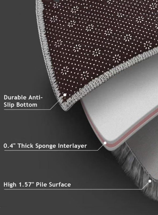 Optico Small Area Rug, 40 x 60CM Shaggy Throw Rug Bedside Rug Carpet Non-Slip Soft Runner Rug Plush Fluffy Rug Indoor Dog Mat Entryway Rug for Bedroom, Living Room, Indoor Floor Carpet, Tie Dyed Dark Grey - Image 3