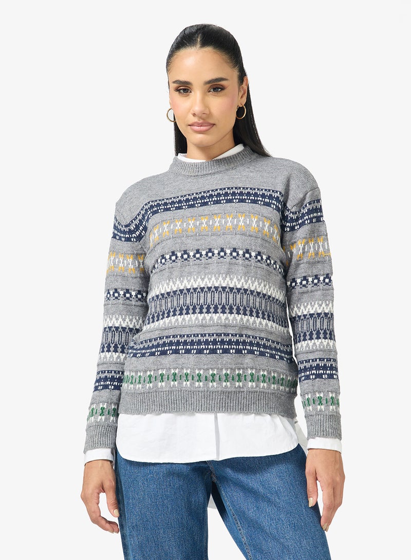 Ginger Knitted Fairisle Sweater - Image 1