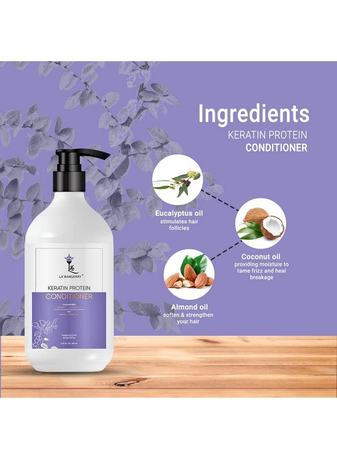 LA'BANGERRY Keratin Care Smoothening Keratin Conditioner | Conditioner for Dry & Frizzy Hair | For Soft & Manageable Hair | No Added Color | Silicone Free| Women & Men | 250 ML(PACK OF 2) - Image 3