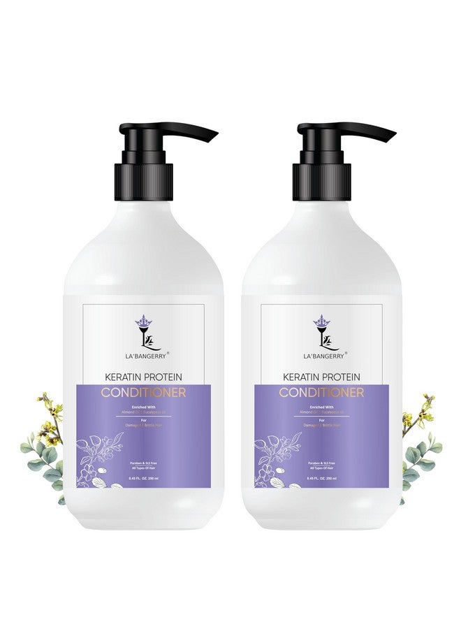 LA'BANGERRY Keratin Care Smoothening Keratin Conditioner | Conditioner for Dry & Frizzy Hair | For Soft & Manageable Hair | No Added Color | Silicone Free| Women & Men | 250 ML(PACK OF 2) - Image 1