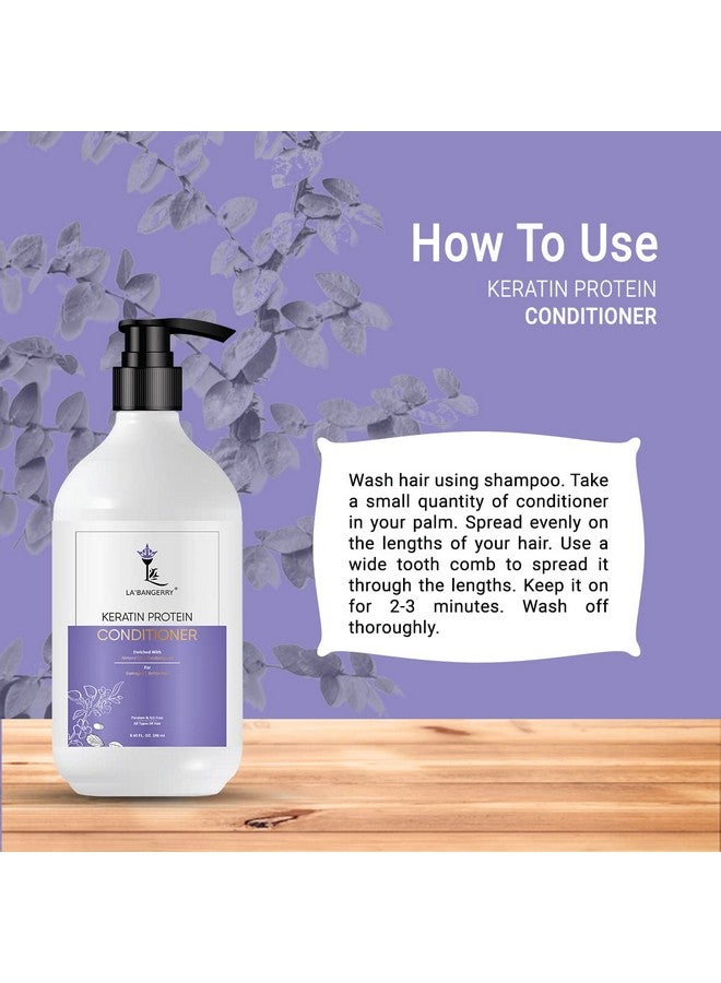 LA'BANGERRY Keratin Care Smoothening Keratin Conditioner | Conditioner for Dry & Frizzy Hair | For Soft & Manageable Hair | No Added Color | Silicone Free| Women & Men | 250 ML(PACK OF 2) - Image 5