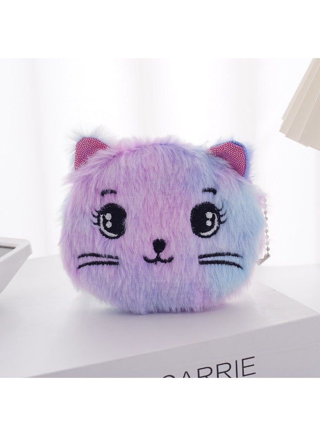 Plush Fuzzy Cat Journal Set with Matching Coin Purse, Keychain Pom-Pom u0026 6 Adorable Stickers - Image 5