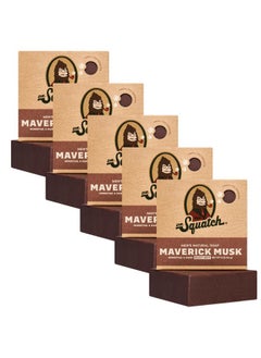 Dr. Squatch Dr. Squatch Men's Bar Soap - 5-Pack Maverick Musk - All Natural Bar Soap for Men - 5 Bars of Soap - Lather Up With The Rugged and Manly Scents of Leather, Amber, and Moss  - Image 1