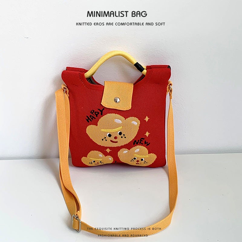 Shoulder Bag New Year Holiday Blessing Series Personalized All-Match Crossbody Bag Knitted Mobile Phone Bag All-Match Handbag Bag - Image 1