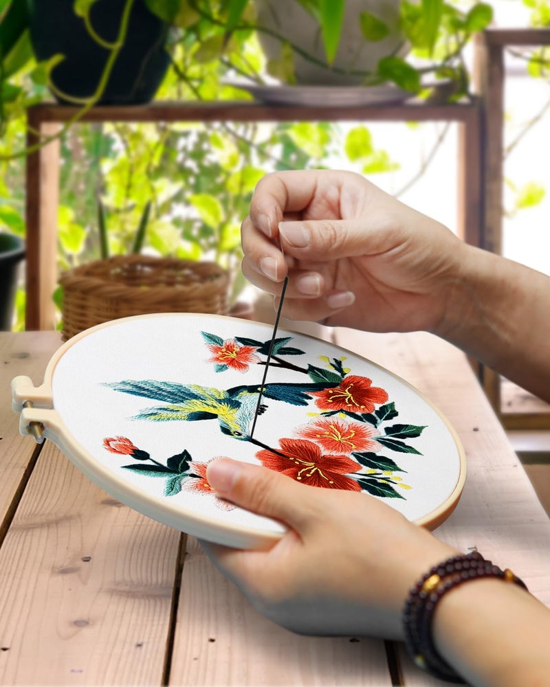 TINDTOP Hummingbird and Flower Embroidery Kit for Adults - Image 4