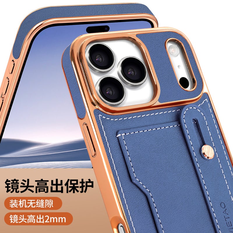 غطاء واقي بTPU باللون برتقالي بوظيفة حامل من مادة TPU لـ iPhone 17 / 17 Air / 17 Pro / 17 Pro Max مع حامل قائم وحبل تعليق مع تغطية كاملة مع حامل بطاقات للهدايا للاستخدام الشخصي - Image 2