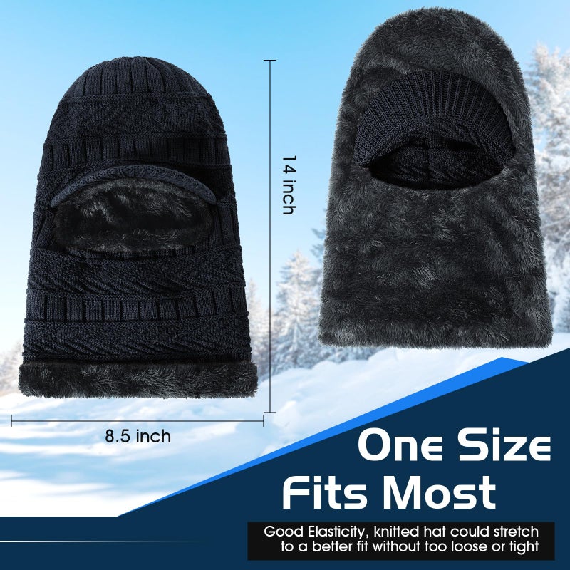 Clothclose Winter Balaclava Beanie Hat, Knitted Ski Mask for Men Women, Thermal Lining Hats for Skiing Cycling Sports - Image 2