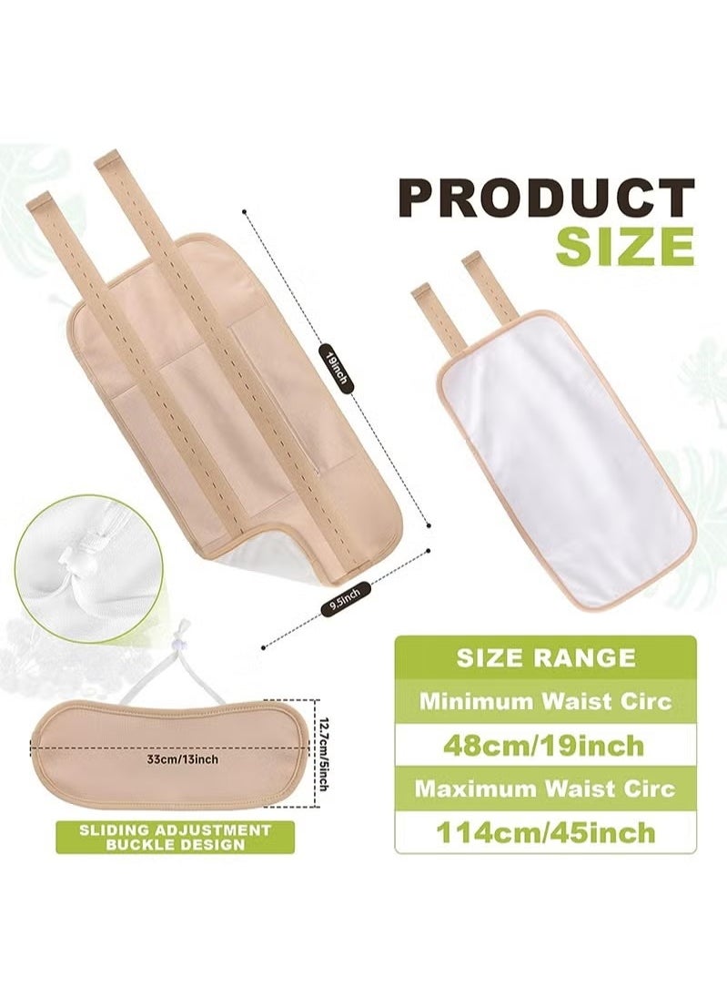Generic 2 Castor Oil Wraps, Reusable Organic Castor Oil Wrap Set for Liver Detox, Insomnia, Constipation and Inflammation, Adjustable Elastic Band Bamboo Cotton Machine Washable Spill Resistant (Khaki)  - Image 3